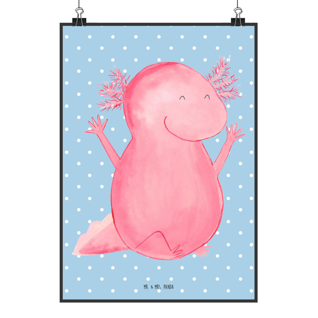 Poster Axolotl Hurra Poster, Wandposter, Bild, Wanddeko, Küchenposter, Kinderposter, Wanddeko Bild, Raumdekoration, Wanddekoration, Handgemaltes Poster, Mr. & Mrs. Panda Poster, Designposter, Kunstdruck, Posterdruck, Axolotl, Molch, Axolot, Schwanzlurch, Lurch, Lurche, fröhlich, Spaß, Freude, Motivation, Zufriedenheit