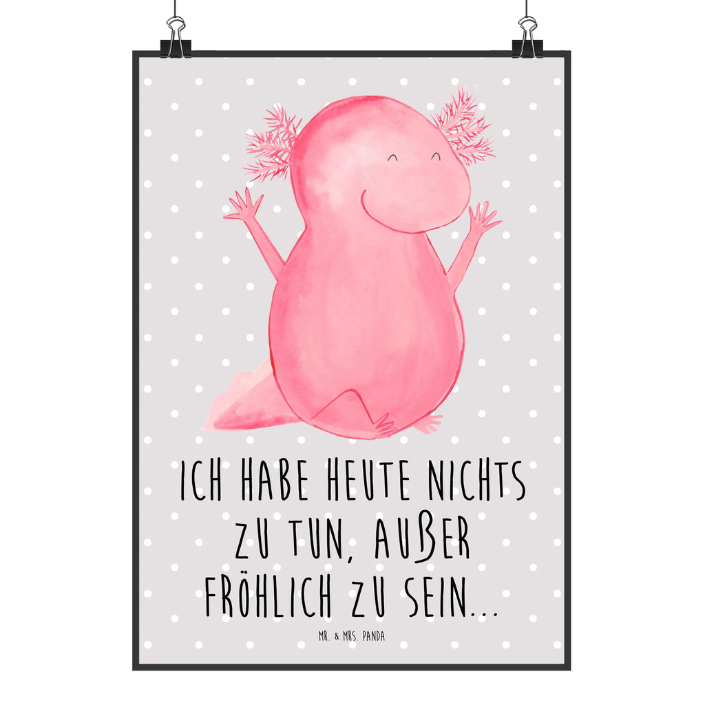 Poster Axolotl Hurra Poster, Wandposter, Bild, Wanddeko, Küchenposter, Kinderposter, Wanddeko Bild, Raumdekoration, Wanddekoration, Handgemaltes Poster, Mr. & Mrs. Panda Poster, Designposter, Kunstdruck, Posterdruck, Axolotl, Molch, Axolot, Schwanzlurch, Lurch, Lurche, fröhlich, Spaß, Freude, Motivation, Zufriedenheit