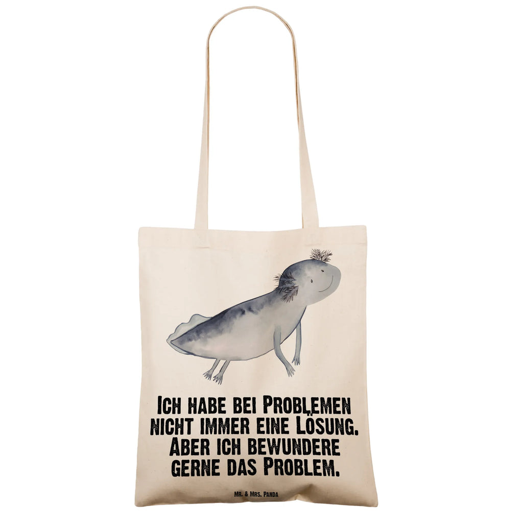 Tragetasche Axolotl schwimmt Beuteltasche, Beutel, Einkaufstasche, Jutebeutel, Stoffbeutel, Tasche, Shopper, Umhängetasche, Strandtasche, Schultertasche, Stofftasche, Tragetasche, Badetasche, Jutetasche, Einkaufstüte, Laptoptasche, Axolotl, Molch, Axolot, Schwanzlurch, Lurch, Lurche, Problem, Probleme, Lösungen, Motivation