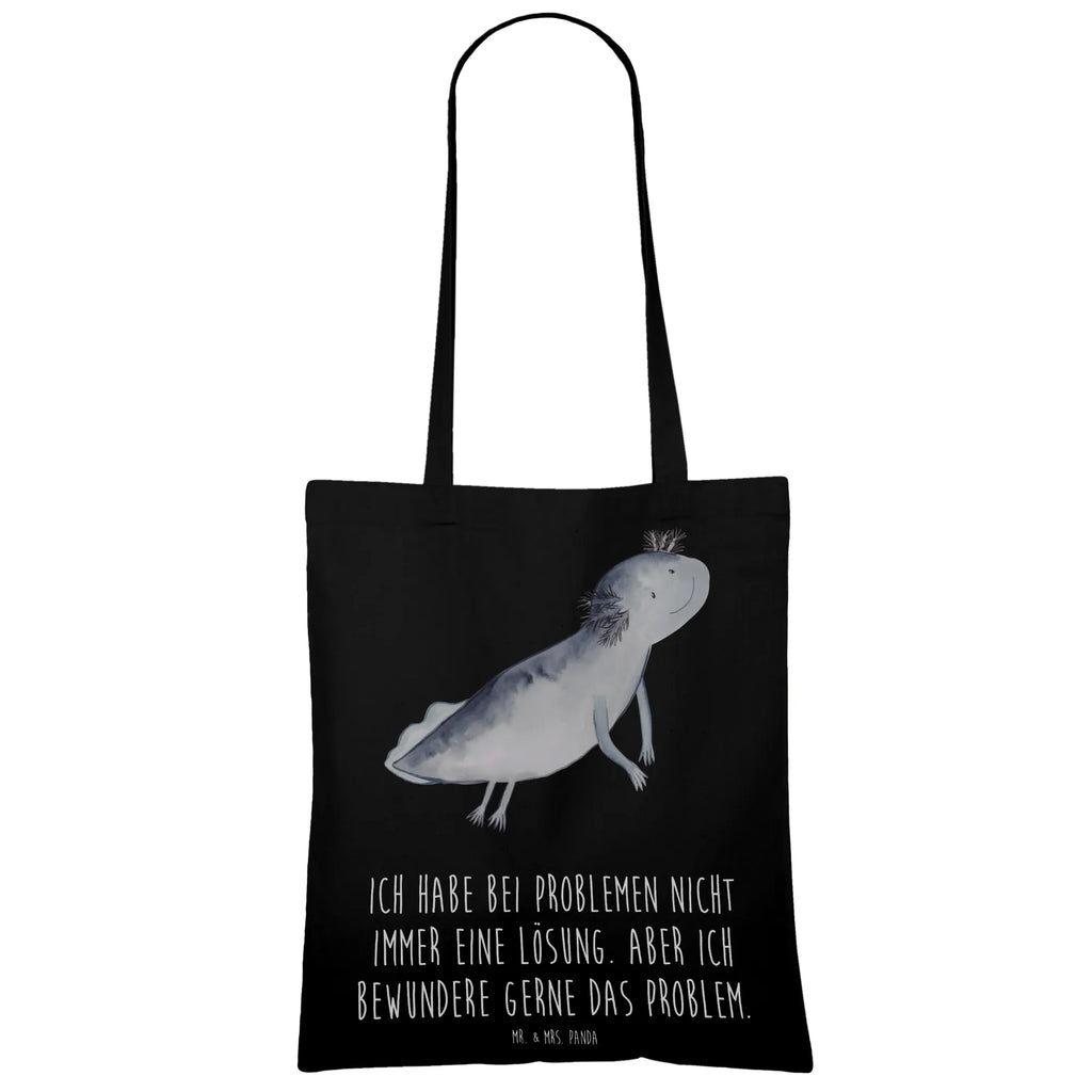 Tragetasche Axolotl schwimmt Beuteltasche, Beutel, Einkaufstasche, Jutebeutel, Stoffbeutel, Tasche, Shopper, Umhängetasche, Strandtasche, Schultertasche, Stofftasche, Tragetasche, Badetasche, Jutetasche, Einkaufstüte, Laptoptasche, Axolotl, Molch, Axolot, Schwanzlurch, Lurch, Lurche, Problem, Probleme, Lösungen, Motivation