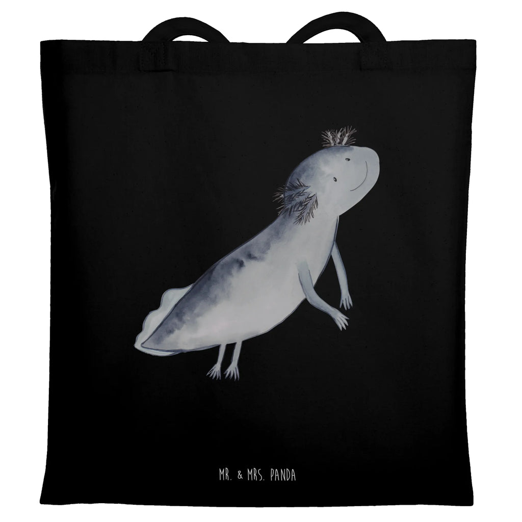 Tragetasche Axolotl schwimmt Beuteltasche, Beutel, Einkaufstasche, Jutebeutel, Stoffbeutel, Tasche, Shopper, Umhängetasche, Strandtasche, Schultertasche, Stofftasche, Tragetasche, Badetasche, Jutetasche, Einkaufstüte, Laptoptasche, Axolotl, Molch, Axolot, Schwanzlurch, Lurch, Lurche, Problem, Probleme, Lösungen, Motivation