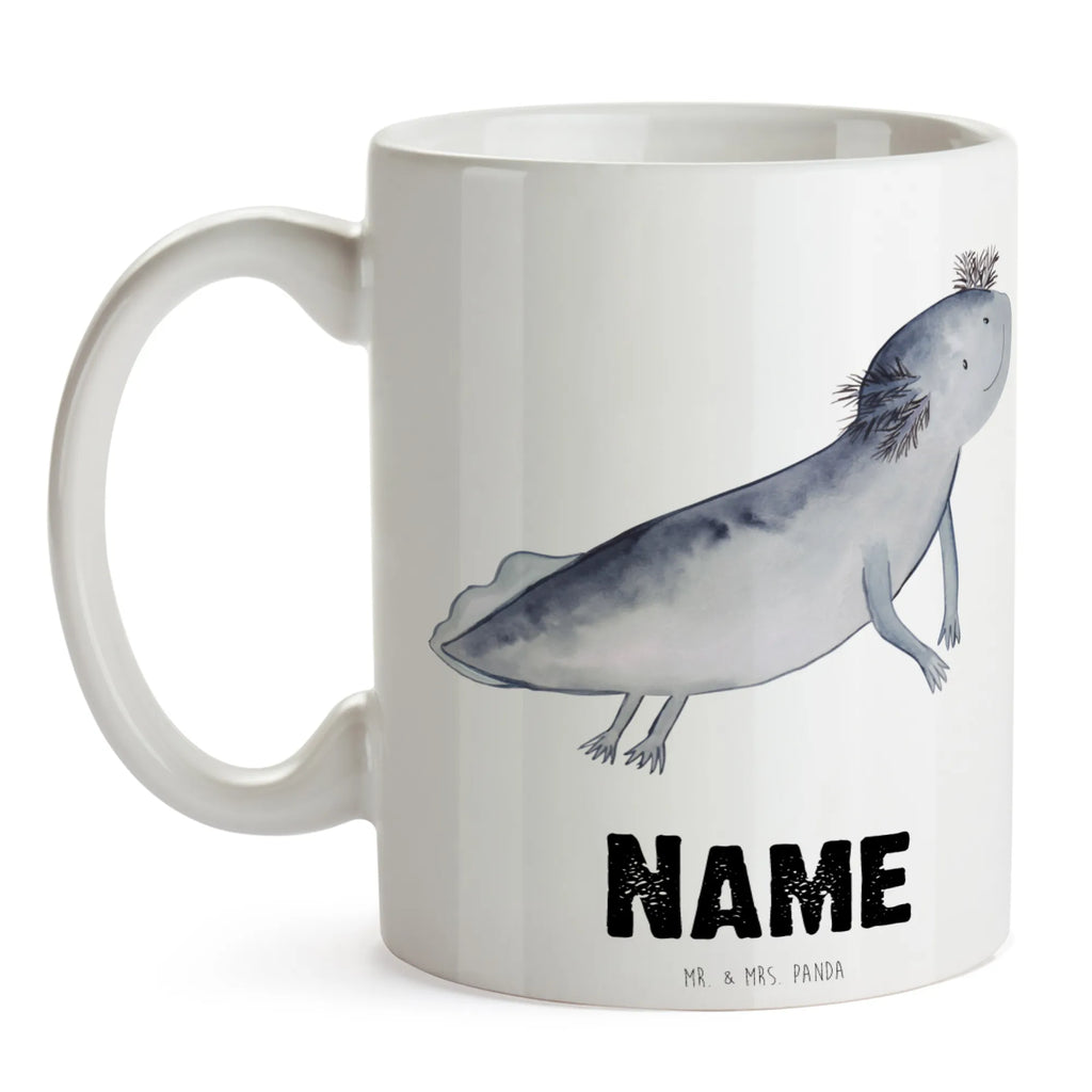 Personalisierte Tasse Axolotl Schwimmen Personalisierte Tasse, Namenstasse, Wunschname, Personalisiert, Tasse, Namen, Drucken, Tasse mit Namen, Axolotl, Molch, Axolot, Schwanzlurch, Lurch, Lurche, Problem, Probleme, Lösungen, Motivation