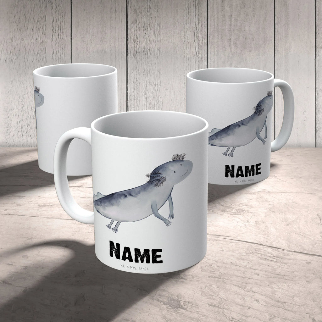 Personalisierte Tasse Axolotl Schwimmen Personalisierte Tasse, Namenstasse, Wunschname, Personalisiert, Tasse, Namen, Drucken, Tasse mit Namen, Axolotl, Molch, Axolot, Schwanzlurch, Lurch, Lurche, Problem, Probleme, Lösungen, Motivation