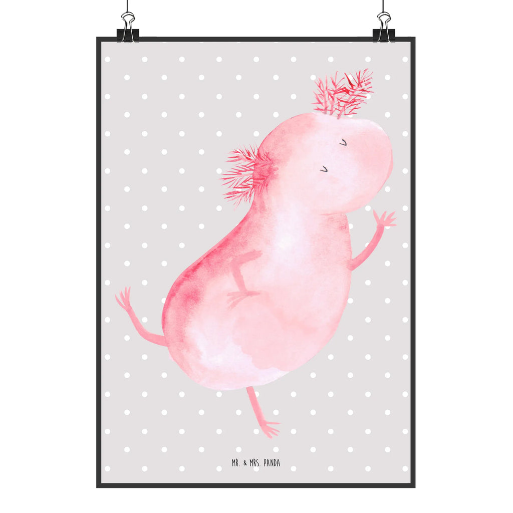 Poster Axolotl Tanzen Poster, Wandposter, Bild, Wanddeko, Küchenposter, Kinderposter, Wanddeko Bild, Raumdekoration, Wanddekoration, Handgemaltes Poster, Mr. & Mrs. Panda Poster, Designposter, Kunstdruck, Posterdruck, Axolotl, Molch, Axolot, Schwanzlurch, Lurch, Lurche, Dachschaden, Sterne, verrückt, Freundin, beste Freundin