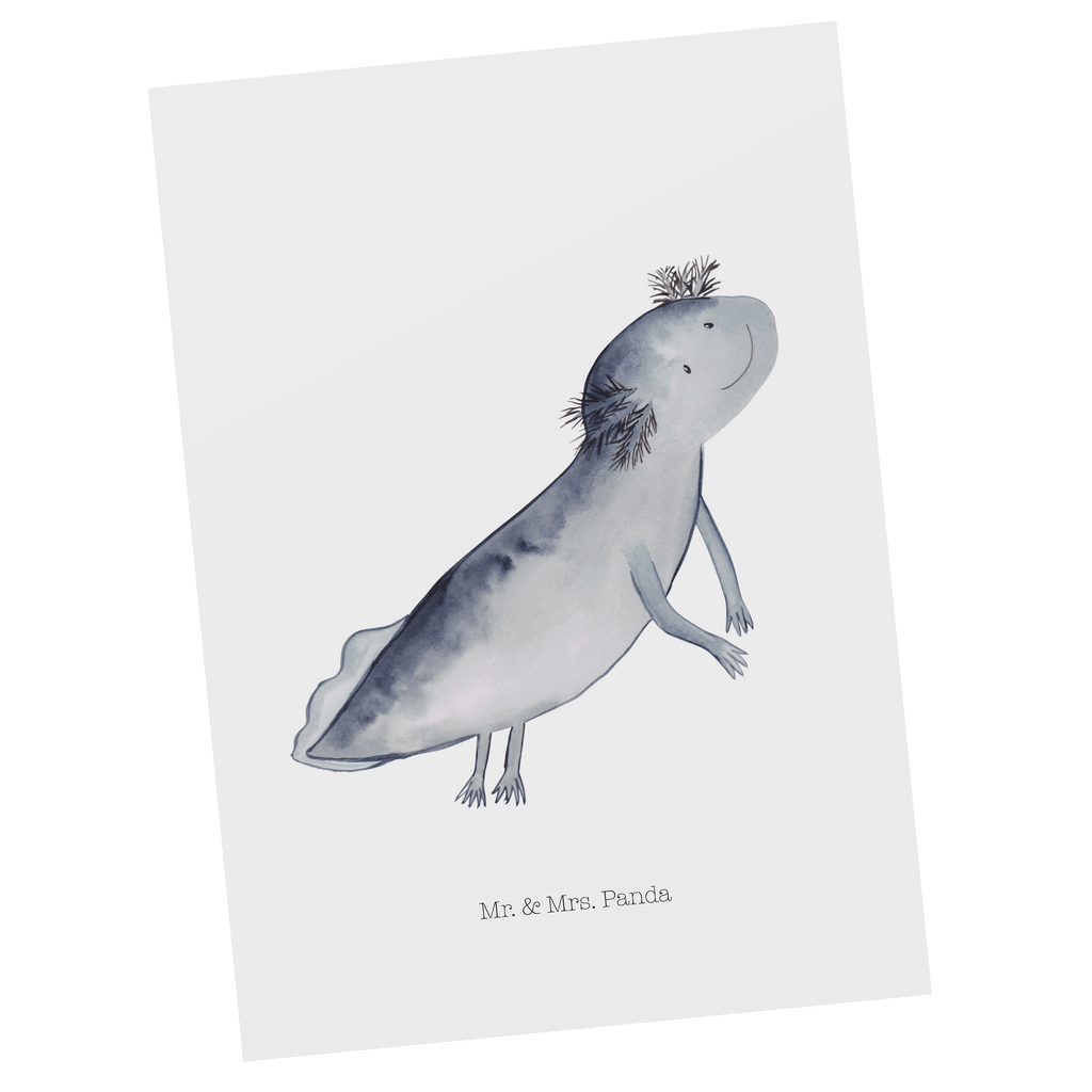 Postkarte Axolotl Schwimmen Postkarte, Karte, Geschenkkarte, Grußkarte, Einladung, Ansichtskarte, Geburtstagskarte, Einladungskarte, Dankeskarte, Ansichtskarten, Einladung Geburtstag, Einladungskarten Geburtstag, Axolotl, Molch, Axolot, Schwanzlurch, Lurch, Lurche, Problem, Probleme, Lösungen, Motivation