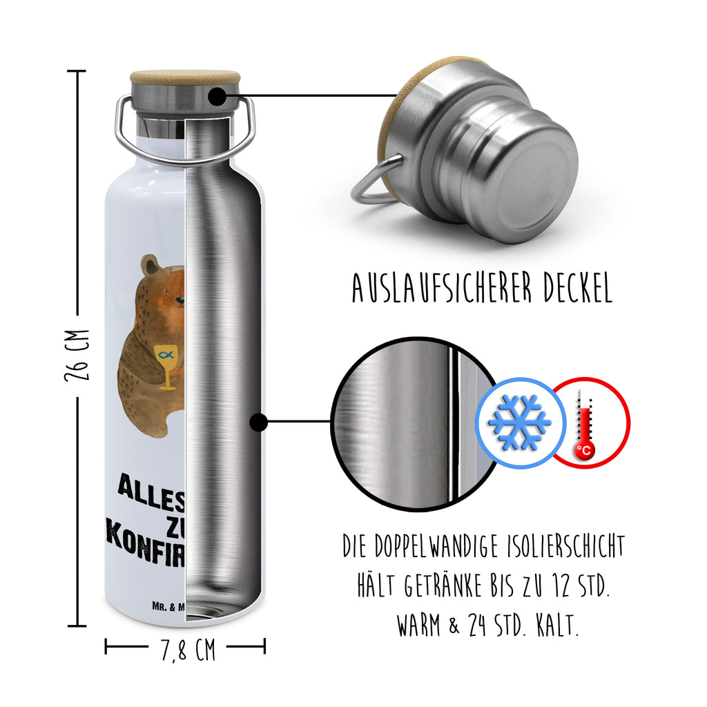 Trinkflasche Bär Konfirmation Thermosflasche, Isolierflasche, Edelstahl, Trinkflasche, isoliert, Wamrhaltefunktion, Sportflasche, Flasche zum Sport, Sportlerflasche, Bär, Teddy, Teddybär, Konfirmation, Kirche, evangelisch, Gottesdienst