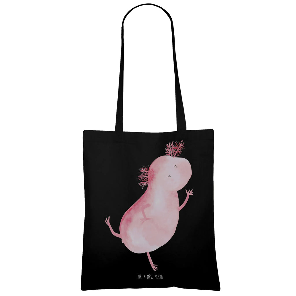 Tragetasche Axolotl Tanzen Beuteltasche, Beutel, Einkaufstasche, Jutebeutel, Stoffbeutel, Tasche, Shopper, Umhängetasche, Strandtasche, Schultertasche, Stofftasche, Tragetasche, Badetasche, Jutetasche, Einkaufstüte, Laptoptasche, Axolotl, Molch, Axolot, Schwanzlurch, Lurch, Lurche, Dachschaden, Sterne, verrückt, Freundin, beste Freundin