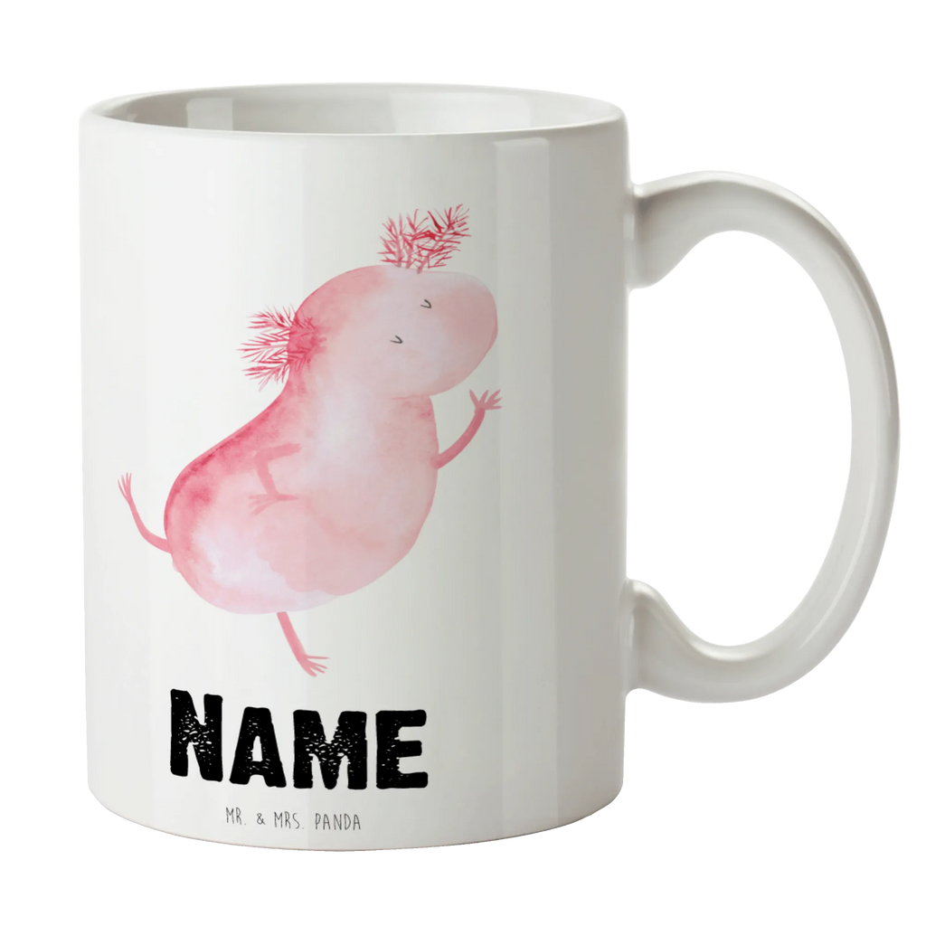 Personalisierte Tasse Axolotl tanzt Personalisierte Tasse, Namenstasse, Wunschname, Personalisiert, Tasse, Namen, Drucken, Tasse mit Namen, Axolotl, Molch, Axolot, Schwanzlurch, Lurch, Lurche, Dachschaden, Sterne, verrückt, Freundin, beste Freundin