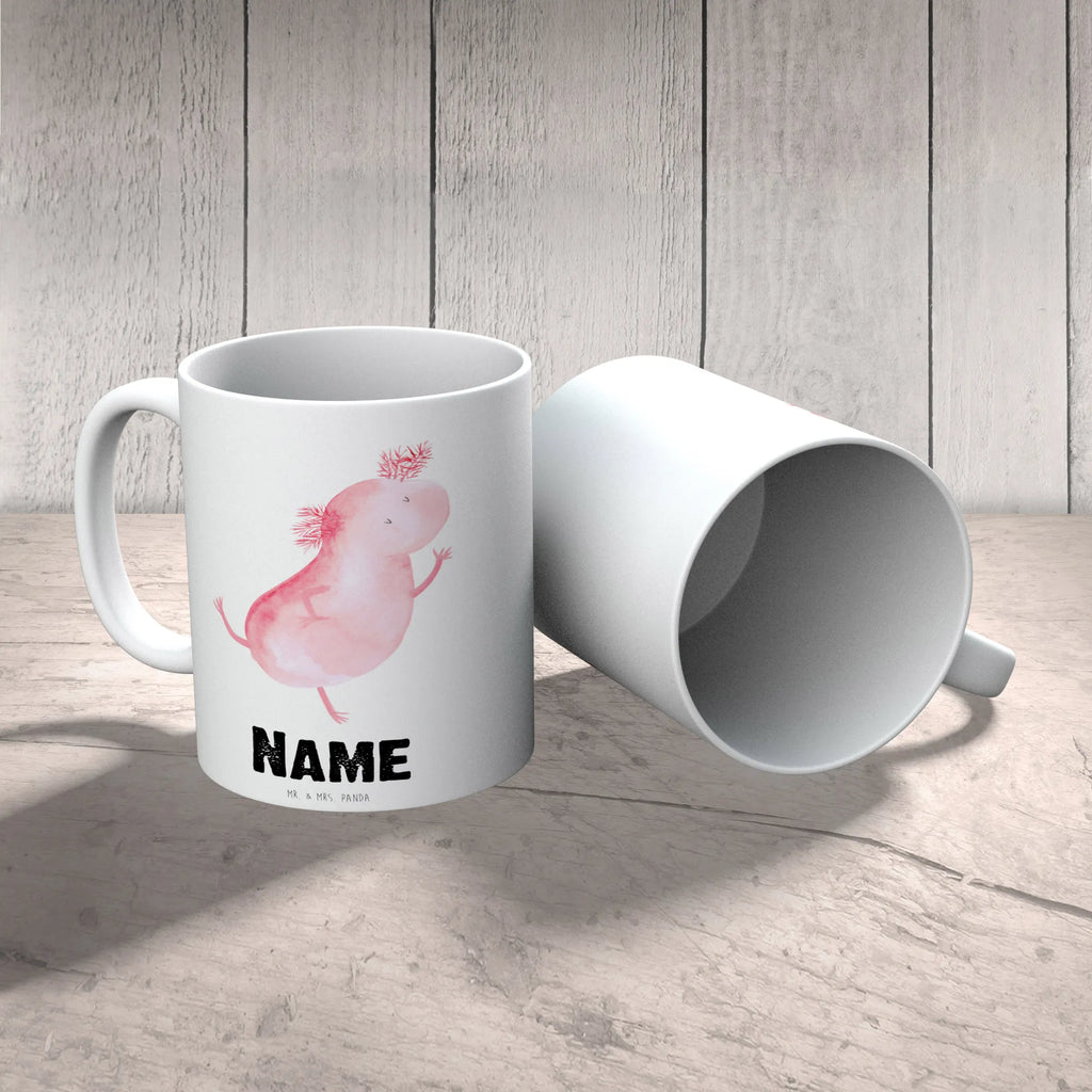 Personalisierte Tasse Axolotl tanzt Personalisierte Tasse, Namenstasse, Wunschname, Personalisiert, Tasse, Namen, Drucken, Tasse mit Namen, Axolotl, Molch, Axolot, Schwanzlurch, Lurch, Lurche, Dachschaden, Sterne, verrückt, Freundin, beste Freundin