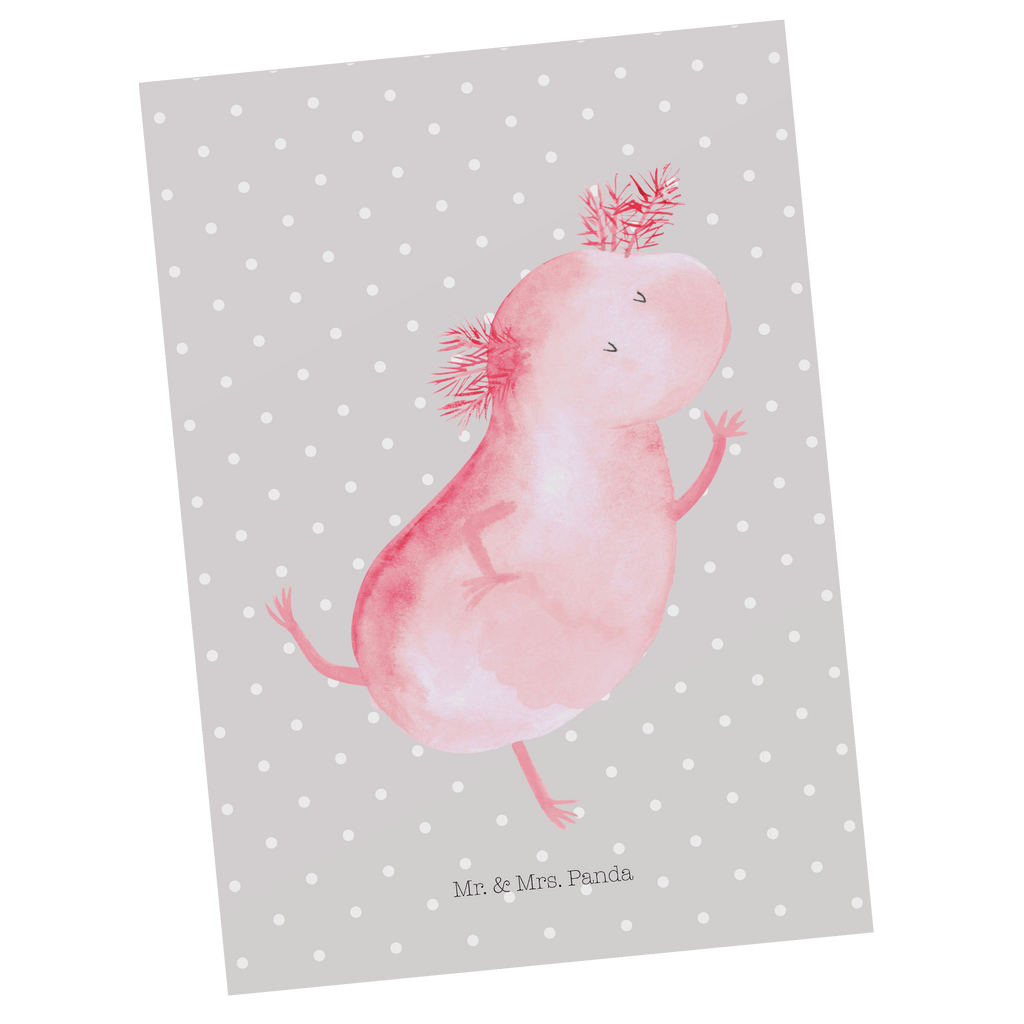 Postkarte Axolotl Tanzen Postkarte, Karte, Geschenkkarte, Grußkarte, Einladung, Ansichtskarte, Geburtstagskarte, Einladungskarte, Dankeskarte, Ansichtskarten, Einladung Geburtstag, Einladungskarten Geburtstag, Axolotl, Molch, Axolot, Schwanzlurch, Lurch, Lurche, Dachschaden, Sterne, verrückt, Freundin, beste Freundin