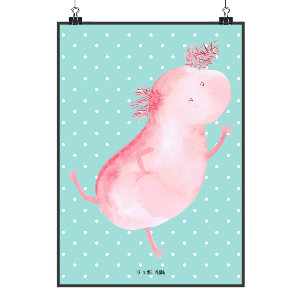 Poster Axolotl Tanzen Poster, Wandposter, Bild, Wanddeko, Küchenposter, Kinderposter, Wanddeko Bild, Raumdekoration, Wanddekoration, Handgemaltes Poster, Mr. & Mrs. Panda Poster, Designposter, Kunstdruck, Posterdruck, Axolotl, Molch, Axolot, Schwanzlurch, Lurch, Lurche, Dachschaden, Sterne, verrückt, Freundin, beste Freundin