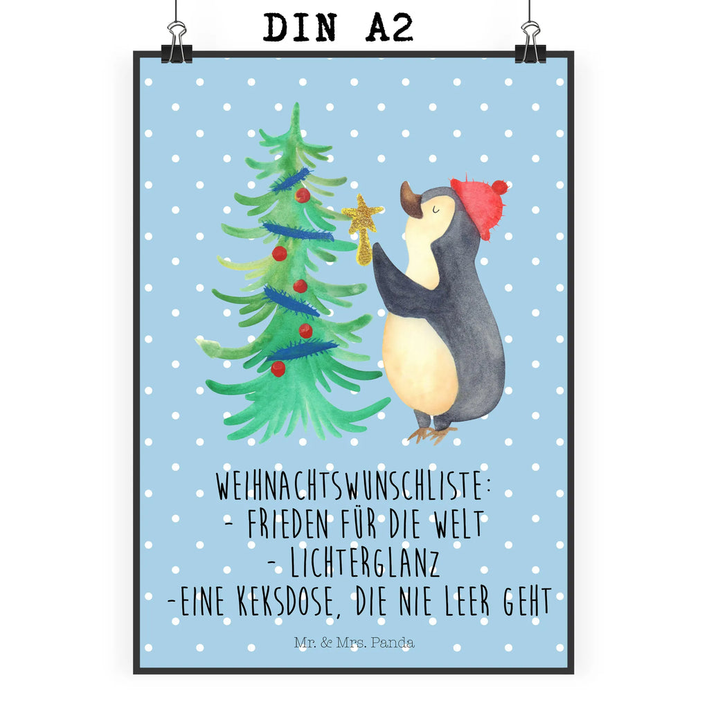 Poster Pinguin Weihnachtsbaum Poster, Wandposter, Bild, Wanddeko, Küchenposter, Kinderposter, Wanddeko Bild, Raumdekoration, Wanddekoration, Handgemaltes Poster, Mr. & Mrs. Panda Poster, Designposter, Kunstdruck, Posterdruck, Winter, Weihnachten, Weihnachtsdeko, Nikolaus, Advent, Heiligabend, Wintermotiv, Pinguin