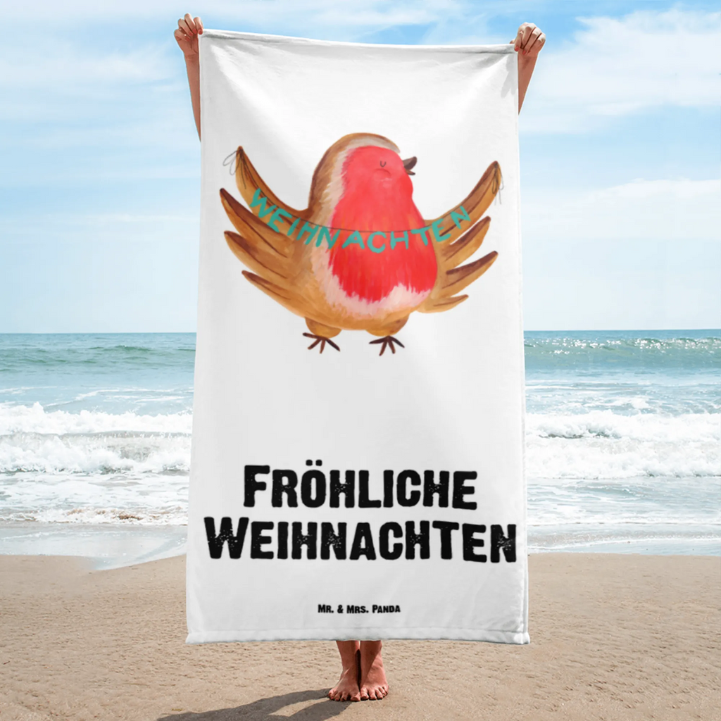 XL Badehandtuch Rotkehlchen Weihnachten Handtuch, Badetuch, Duschtuch, Strandtuch, Saunatuch, Winter, Weihnachten, Weihnachtsdeko, Nikolaus, Advent, Heiligabend, Wintermotiv, Frohe Weihnachten, Weihnachtsmotiv, Weihnachtsgruß, Vogel, xmas