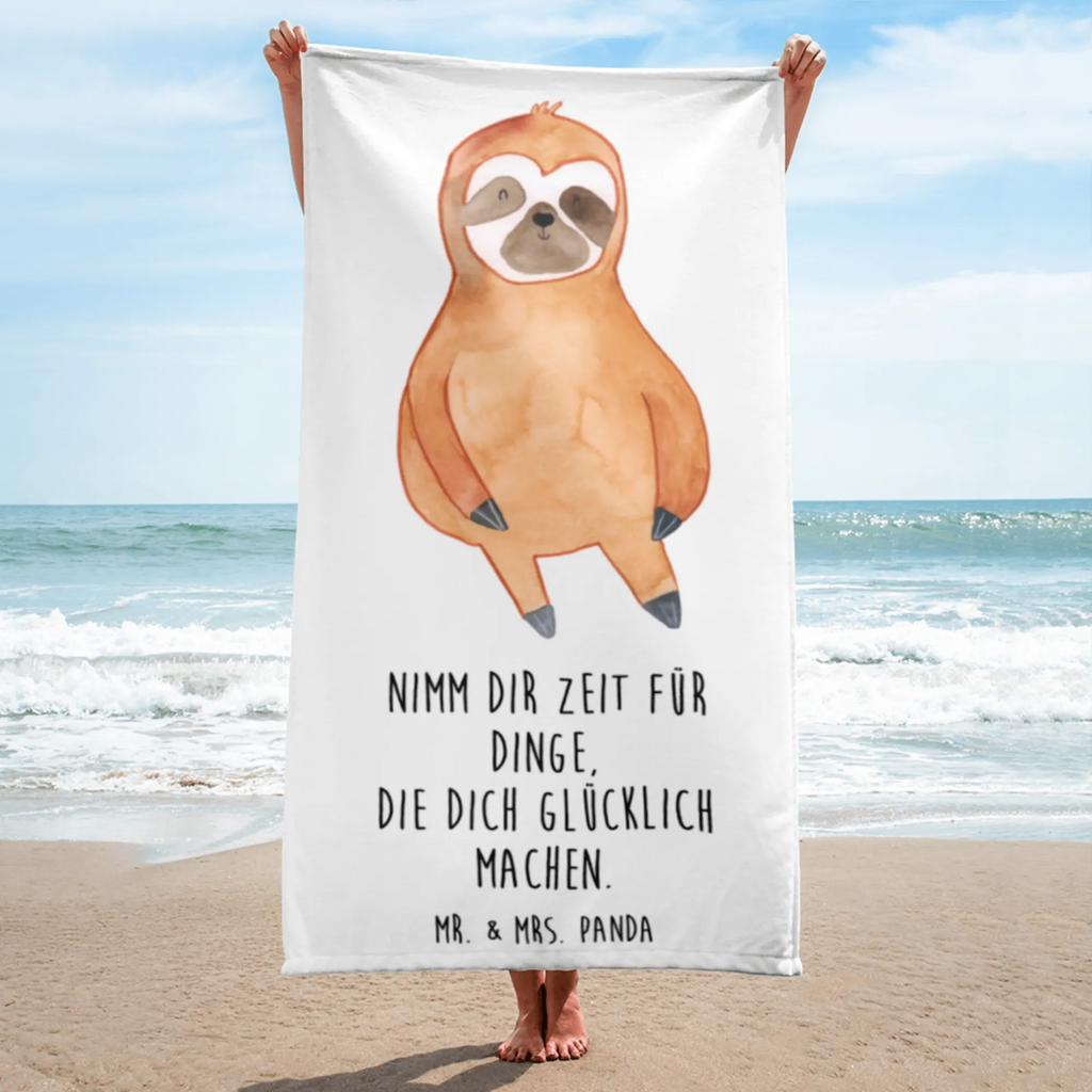 XL Badehandtuch Faultier Zufrieden Handtuch, Badetuch, Duschtuch, Strandtuch, Saunatuch, Faultier, Faultier Geschenk, Faultier Deko, Faultiere, faul, Lieblingstier, Pause, relaxen, Glück, glücklich, zufrieden, happy, Zufriedenheit, Gelassenheit, Ruhe, Frieden