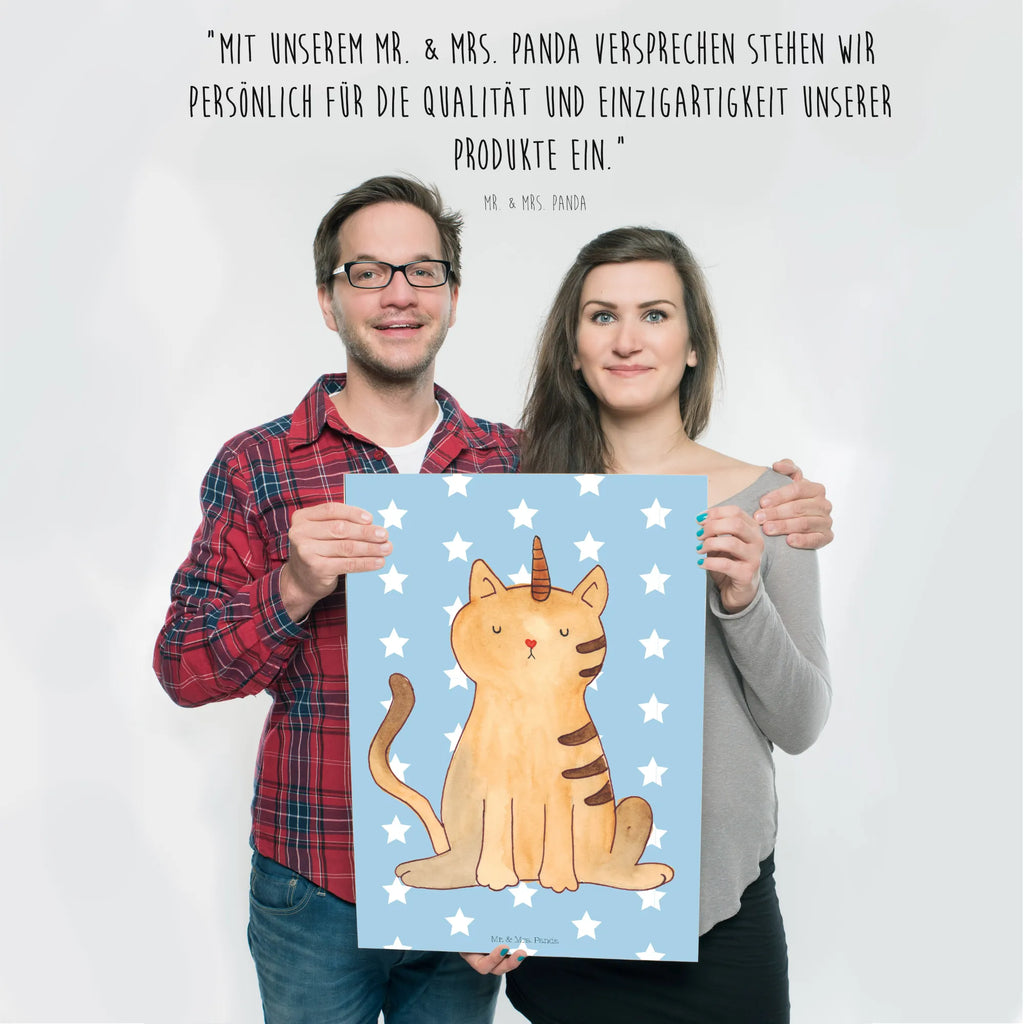 Poster unicorn Cat Poster, Wandposter, Bild, Wanddeko, Küchenposter, Kinderposter, Wanddeko Bild, Raumdekoration, Wanddekoration, Handgemaltes Poster, Mr. & Mrs. Panda Poster, Designposter, Kunstdruck, Posterdruck, Einhorn, Einhörner, Einhorn Deko, Unicorn, Katzer, Mieze, Regenbogen, Glitzer, Einhornpower, Erwachsenwerden, Katze, Katzenhorn, Einhornkatze, Kittyhorn