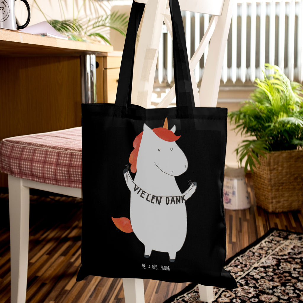 Tragetasche Einhorn Vielen Dank Beuteltasche, Beutel, Einkaufstasche, Jutebeutel, Stoffbeutel, Tasche, Shopper, Umhängetasche, Strandtasche, Schultertasche, Stofftasche, Tragetasche, Badetasche, Jutetasche, Einkaufstüte, Laptoptasche, Einhorn, Einhörner, Einhorn Deko, Pegasus, Unicorn, Danke, vielen Dank, Dankeschön, Danksagung