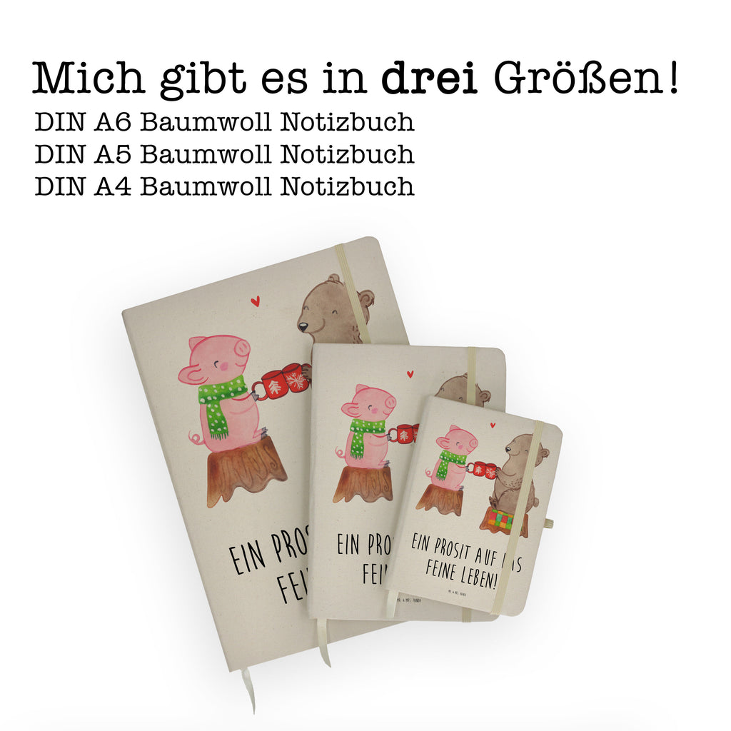 Baumwoll Notizbuch Glühschwein Sause Notizen, Eintragebuch, Tagebuch, Notizblock, Adressbuch, Journal, Kladde, Skizzenbuch, Notizheft, Schreibbuch, Schreibheft, Winter, Weihnachten, Weihnachtsdeko, Nikolaus, Advent, Heiligabend, Wintermotiv, Prost, Alles Gute, Weihnachtszeit, Schwein, Bär