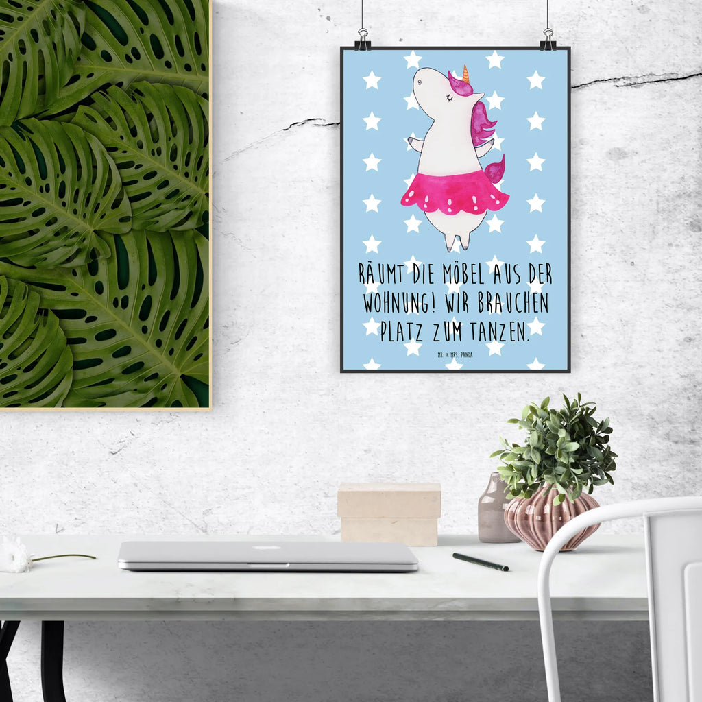 Poster Einhorn Ballerina Poster, Wandposter, Bild, Wanddeko, Küchenposter, Kinderposter, Wanddeko Bild, Raumdekoration, Wanddekoration, Handgemaltes Poster, Mr. & Mrs. Panda Poster, Designposter, Kunstdruck, Posterdruck, Einhorn, Einhörner, Einhorn Deko, Unicorn, Tanzen, Ballerina, Party, Wohnung, Spaß, Feiern, Geburtstag, Tänzerin, Lebenslust, Lebensfreude