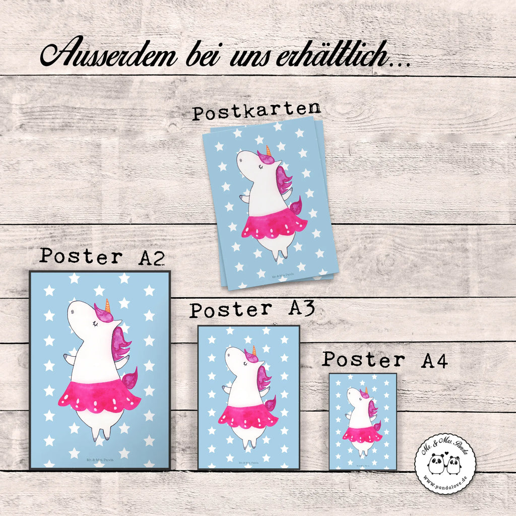 Poster Einhorn Ballerina Poster, Wandposter, Bild, Wanddeko, Küchenposter, Kinderposter, Wanddeko Bild, Raumdekoration, Wanddekoration, Handgemaltes Poster, Mr. & Mrs. Panda Poster, Designposter, Kunstdruck, Posterdruck, Einhorn, Einhörner, Einhorn Deko, Pegasus, Unicorn, Tanzen, Ballerina, Party, Wohnung, Spaß, Feiern, Geburtstag, Tänzerin, Lebenslust, Lebensfreude