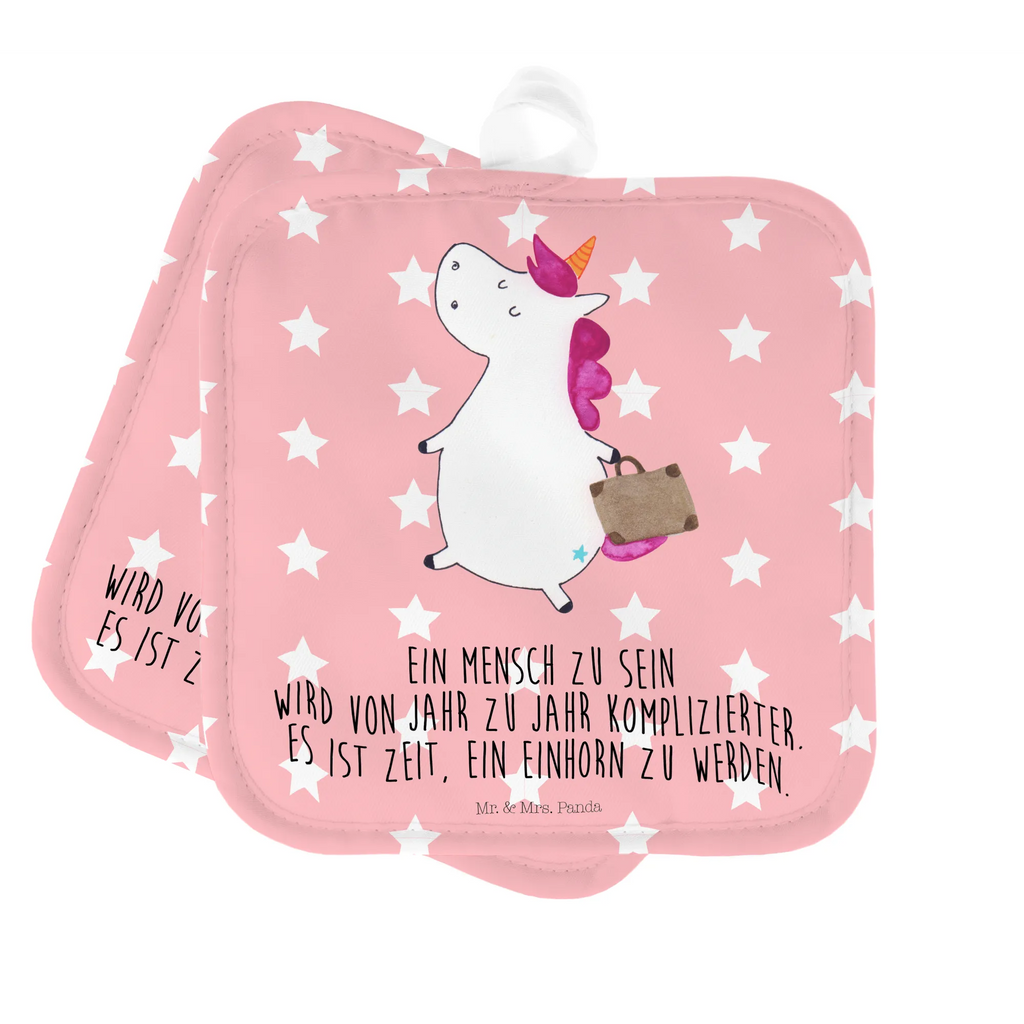 2er Set Topflappen  Einhorn Koffer Topflappen, Topfuntersetzer, Ofenhandschuh, Topflappen Set, Topflappen lustig, Topflappen mit Spruch, Ofenhandschuhe, Topfhandschuhe, Topfhandschuh, Topflappenset, Topflappen 2er Set, Schöne Topflappen, Einhorn, Einhörner, Einhorn Deko, Unicorn, unicorn, Koffer, Verreisen, Reise, Gepäck, Abenteuer, Erwachsen, Kind, albern, Spaß, lustig, witzig