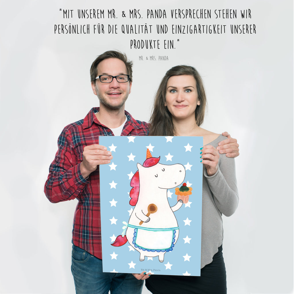 Poster Einhorn Küche Poster, Wandposter, Bild, Wanddeko, Küchenposter, Kinderposter, Wanddeko Bild, Raumdekoration, Wanddekoration, Handgemaltes Poster, Mr. & Mrs. Panda Poster, Designposter, Kunstdruck, Posterdruck, Einhorn, Einhörner, Einhorn Deko, Unicorn, backen, Muffin, Motivation, Träumer, träumen, Bäckerin, Hobbykoch, Koch, Torte, Kuchen