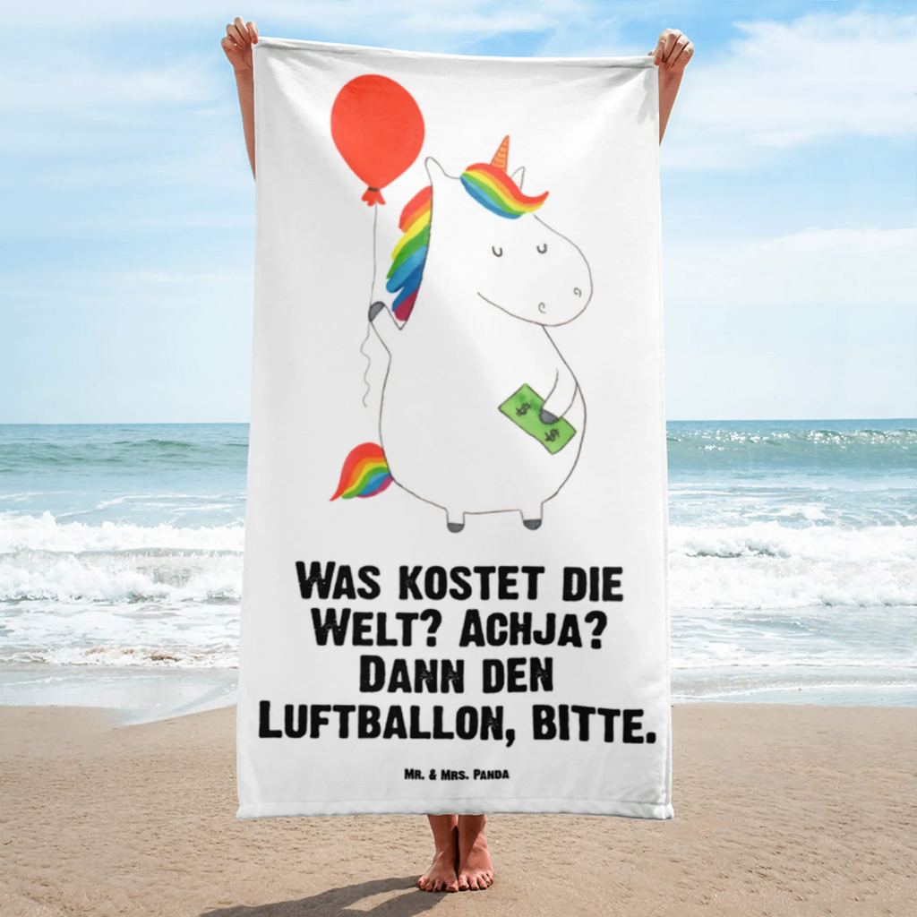 XL Badehandtuch Einhorn Luftballon Handtuch, Badetuch, Duschtuch, Strandtuch, Saunatuch, Einhorn, Einhörner, Einhorn Deko, Unicorn, Luftballon, Geld, Lebenslust, Freude, Geschenk, Freundin