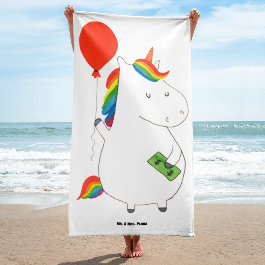 XL Badehandtuch Einhorn Luftballon Handtuch, Badetuch, Duschtuch, Strandtuch, Saunatuch, Einhorn, Einhörner, Einhorn Deko, Unicorn, Luftballon, Geld, Lebenslust, Freude, Geschenk, Freundin