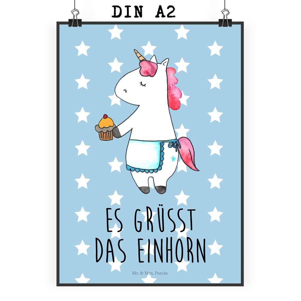 Poster Einhorn Muffin Poster, Wandposter, Bild, Wanddeko, Küchenposter, Kinderposter, Wanddeko Bild, Raumdekoration, Wanddekoration, Handgemaltes Poster, Mr. & Mrs. Panda Poster, Designposter, Kunstdruck, Posterdruck, Einhorn, Einhörner, Einhorn Deko, Unicorn, Geburtstag, Backen, Muffin, Kekse, Geburtstagsgrüße, Glückwünsche, Liebesgrüße, Grüße