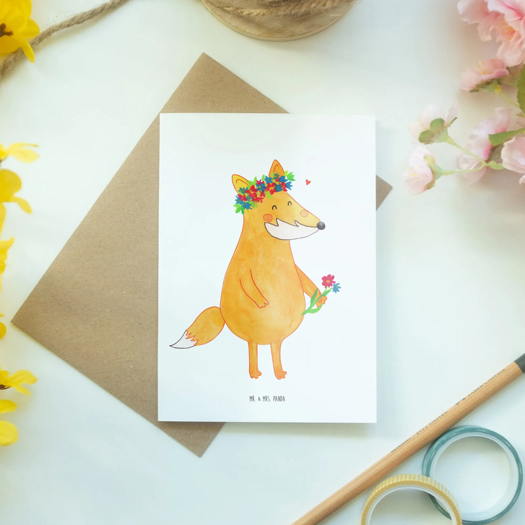 Grußkarte Fuchs Blumen Grußkarte, Klappkarte, Einladungskarte, Glückwunschkarte, Hochzeitskarte, Geburtstagskarte, Karte, Ansichtskarten, Fuchs, Füchse, Fox, Liebe, Freundin, Fuchsmädchen, Blumenmädchen, Freundinnen, Liebesbeweis, Blume, Blumen, Motivation, Freude, ich, mich, Selbstliebe