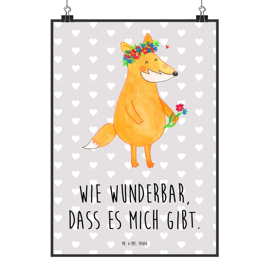 Poster Fuchs Blumen Poster, Wandposter, Bild, Wanddeko, Küchenposter, Kinderposter, Wanddeko Bild, Raumdekoration, Wanddekoration, Handgemaltes Poster, Mr. & Mrs. Panda Poster, Designposter, Kunstdruck, Posterdruck, Fuchs, Füchse, Fox, Liebe, Freundin, Fuchsmädchen, Blumenmädchen, Freundinnen, Liebesbeweis, Blume, Blumen, Motivation, Freude, ich, mich, Selbstliebe