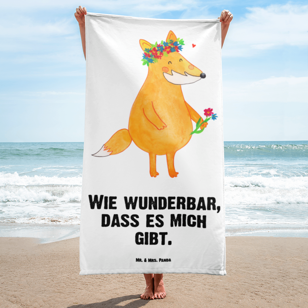 XL Badehandtuch Fuchs Blumen Handtuch, Badetuch, Duschtuch, Strandtuch, Saunatuch, Fuchs, Füchse, Fox, Liebe, Freundin, Fuchsmädchen, Blumenmädchen, Freundinnen, Liebesbeweis, Blume, Blumen, Motivation, Freude, ich, mich, Selbstliebe