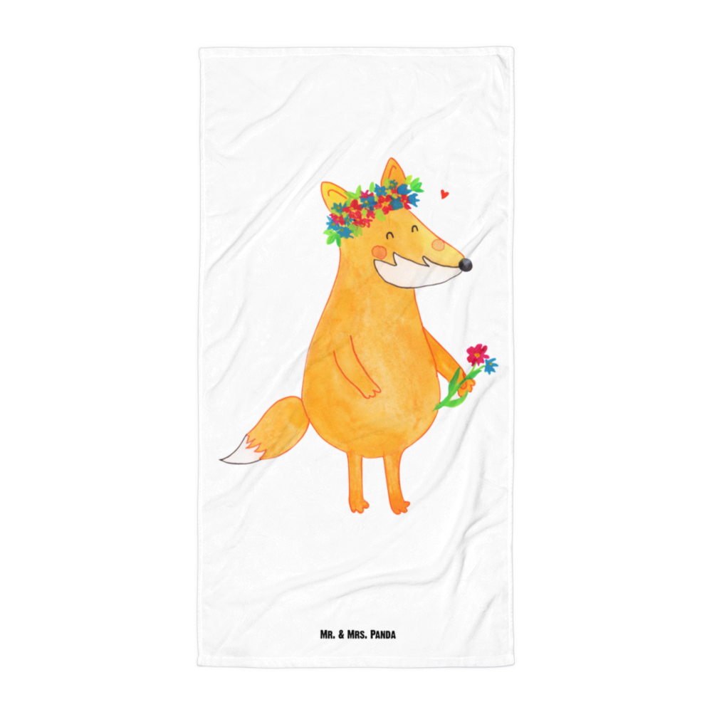 XL Badehandtuch Fuchs Blumen Handtuch, Badetuch, Duschtuch, Strandtuch, Saunatuch, Fuchs, Füchse, Fox, Liebe, Freundin, Fuchsmädchen, Blumenmädchen, Freundinnen, Liebesbeweis, Blume, Blumen, Motivation, Freude, ich, mich, Selbstliebe