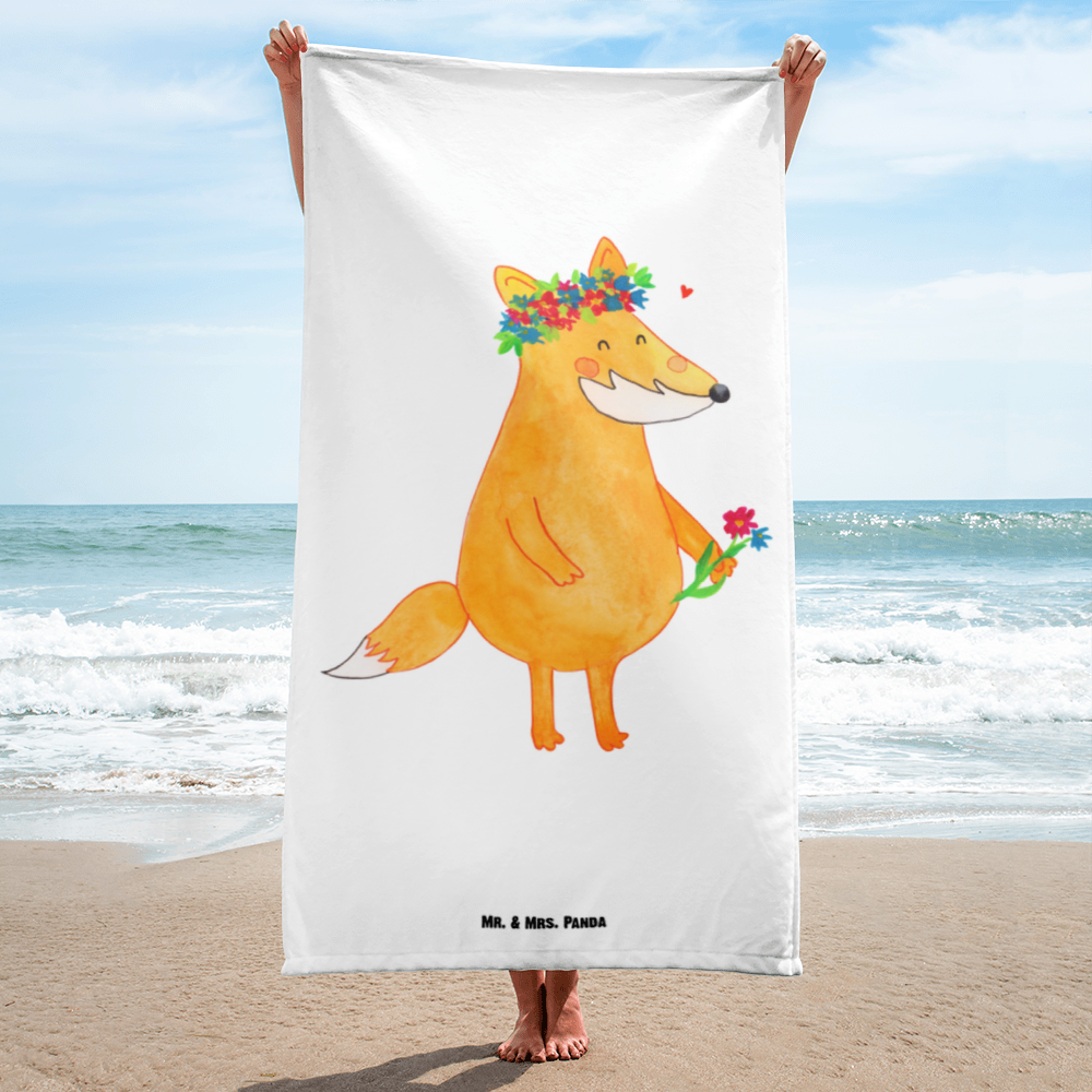 XL Badehandtuch Fuchs Blumen Handtuch, Badetuch, Duschtuch, Strandtuch, Saunatuch, Fuchs, Füchse, Fox, Liebe, Freundin, Fuchsmädchen, Blumenmädchen, Freundinnen, Liebesbeweis, Blume, Blumen, Motivation, Freude, ich, mich, Selbstliebe