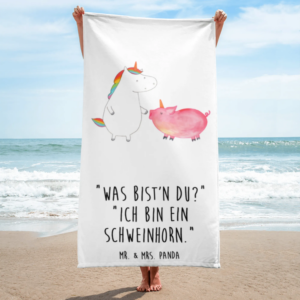 XL Badehandtuch Einhorn Schwein Handtuch, Badetuch, Duschtuch, Strandtuch, Saunatuch, Einhorn, Einhörner, Einhorn Deko, Unicorn, Freundschaft, Schweinhorn, Schwein, Freundin, Schweinchen