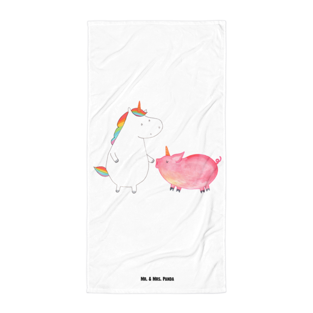 XL Badehandtuch Einhorn Schwein Handtuch, Badetuch, Duschtuch, Strandtuch, Saunatuch, Einhorn, Einhörner, Einhorn Deko, Pegasus, Unicorn, Freundschaft, Schweinhorn, Schwein, Freundin, Schweinchen