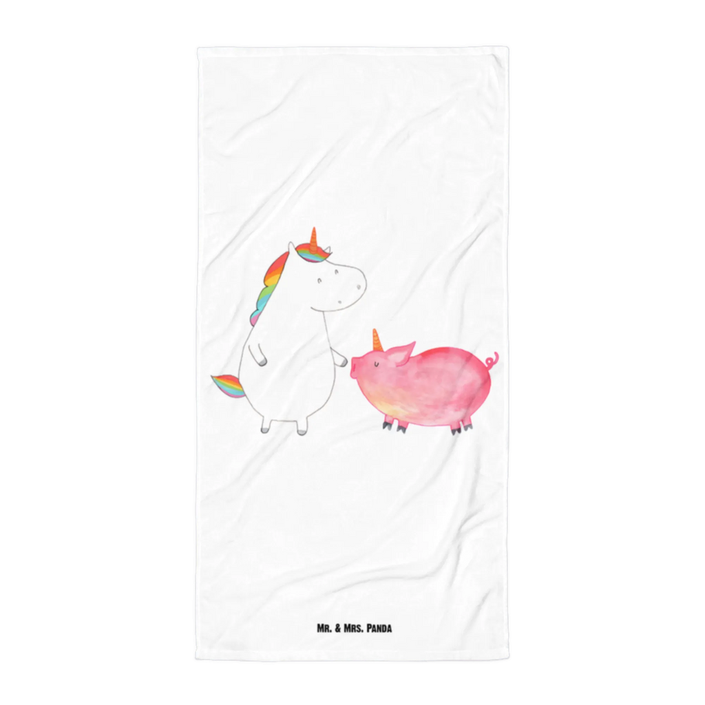 XL Badehandtuch Einhorn Schwein Handtuch, Badetuch, Duschtuch, Strandtuch, Saunatuch, Einhorn, Einhörner, Einhorn Deko, Pegasus, Unicorn, Freundschaft, Schweinhorn, Schwein, Freundin, Schweinchen