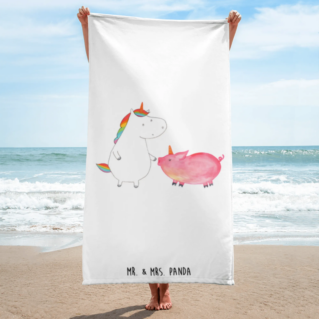 XL Badehandtuch Einhorn Schwein Handtuch, Badetuch, Duschtuch, Strandtuch, Saunatuch, Einhorn, Einhörner, Einhorn Deko, Unicorn, Freundschaft, Schweinhorn, Schwein, Freundin, Schweinchen