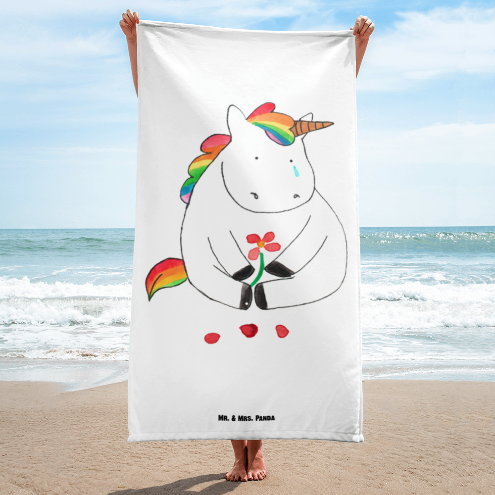 XL Badehandtuch Einhorn Traurig Handtuch, Badetuch, Duschtuch, Strandtuch, Saunatuch, Einhorn, Einhörner, Einhorn Deko, Pegasus, Unicorn, Glitzer, Trösten. Freundschaft, Freunde, Liebe, Trauer, Grußkarte, Blume