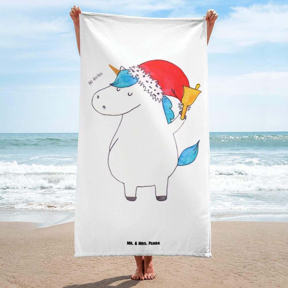 XL Badehandtuch Einhorn Weihnachtsmann Handtuch, Badetuch, Duschtuch, Strandtuch, Saunatuch, Einhorn, Einhörner, Einhorn Deko, Pegasus, Unicorn, Gin, Schokolade, Schoki, Weihnachten, Weihnachtsmann, Nikolaus, Wunschzettel, Wunschliste, Feenstaub