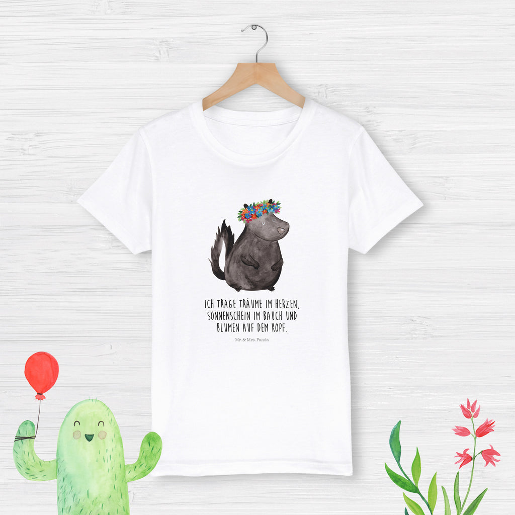 Organic Kinder T-Shirt Stinktier Mädchen Kinder T-Shirt, Kinder T-Shirt Mädchen, Kinder T-Shirt Jungen, Stinktier, Skunk, Wildtier, Raubtier, Stinker, Stinki, Yoga, Namaste, Lebe, Liebe, Lache