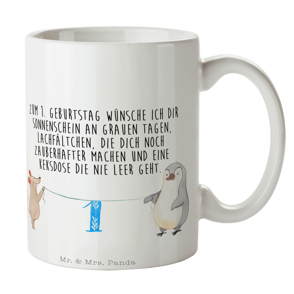 Tasse 1. Geburtstag Maus Pinguin Tasse, Kaffeetasse, Teetasse, Becher, Kaffeebecher, Teebecher, Keramiktasse, Porzellantasse, Büro Tasse, Geschenk Tasse, Tasse Sprüche, Tasse Motive, Kaffeetassen, Tasse bedrucken, Designer Tasse, Cappuccino Tassen, Schöne Teetassen, Geburtstag, Geburtstagsgeschenk, Geschenk, Party, Feiern, Torte, Kuchen