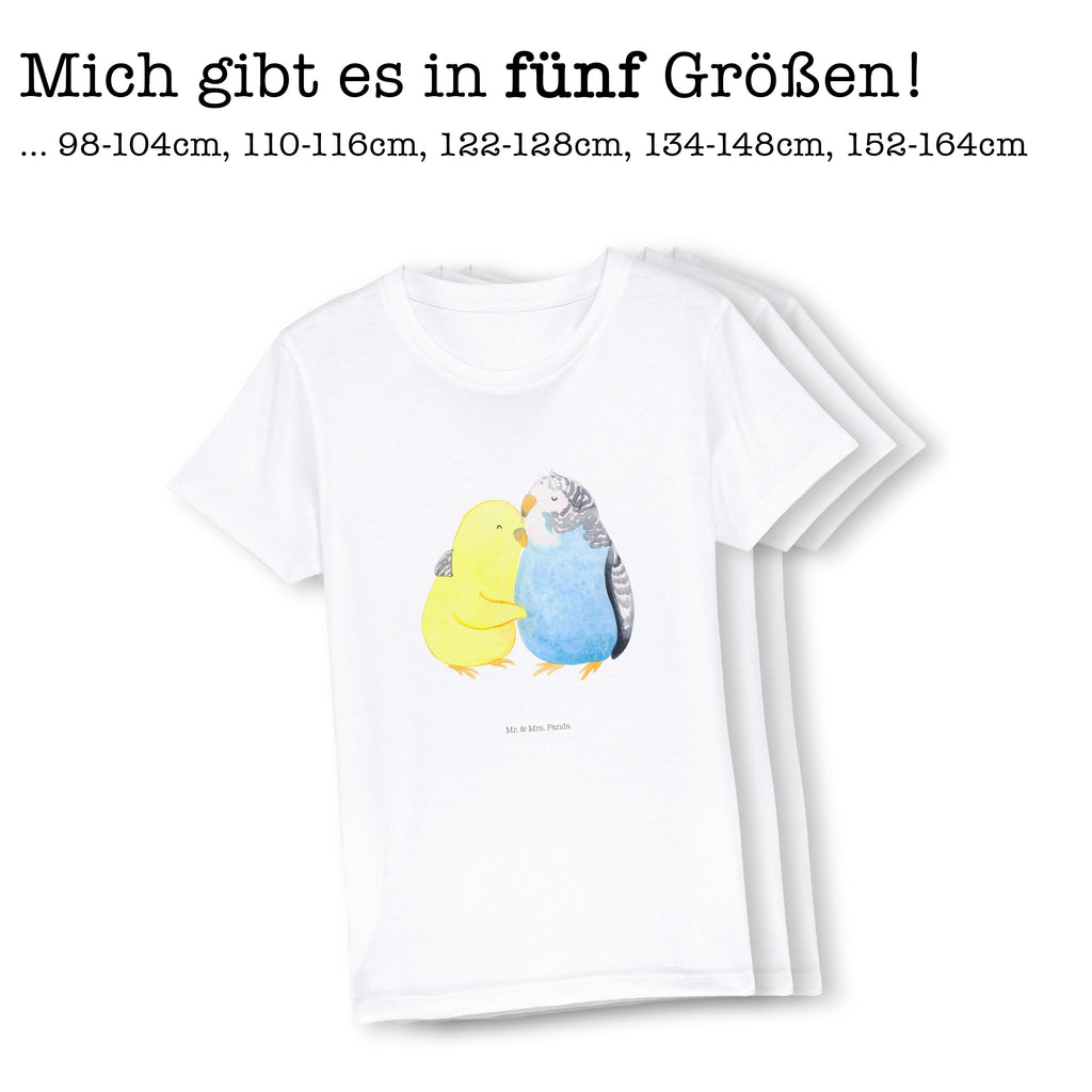 Organic Kinder T-Shirt Wellensittich Liebe Kinder T-Shirt, Kinder T-Shirt Mädchen, Kinder T-Shirt Jungen, Liebe, Partner, Freund, Freundin, Ehemann, Ehefrau, Heiraten, Verlobung, Heiratsantrag, Liebesgeschenk, Jahrestag, Hocheitstag, Vögel, Wellensittich, Nähe, Kuscheln, Vertrauen