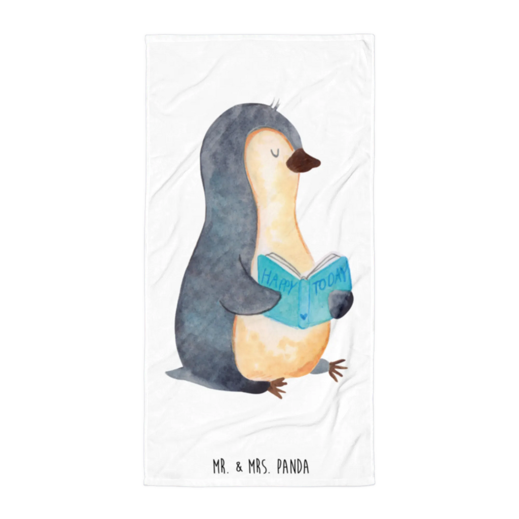 XL Badehandtuch Pinguin Buch Handtuch, Badetuch, Duschtuch, Strandtuch, Saunatuch, Pinguin, Pinguine, Buch, Lesen, Bücherwurm, Nichtstun, Faulenzen, Ferien, Urlaub, Freizeit