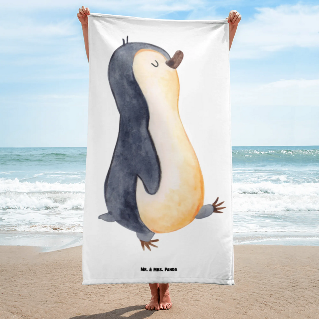 XL Badehandtuch Pinguin marschieren Handtuch, Badetuch, Duschtuch, Strandtuch, Saunatuch, Pinguin, Pinguine, Frühaufsteher, Langschläfer, Bruder, Schwester, Familie