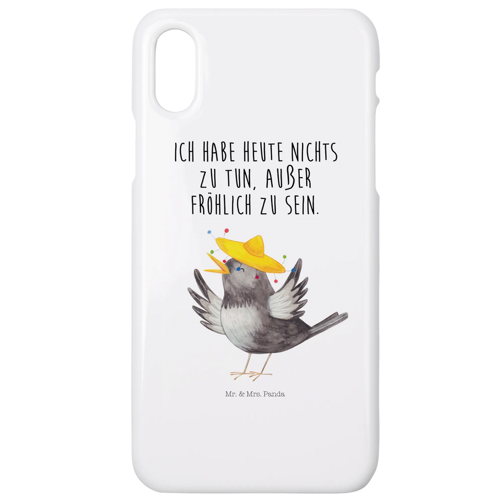 Handyhülle Rabe Sombrero Handyhülle, Handycover, Cover, Handy, Hülle, Iphone 10, Iphone X, Tiermotive, Gute Laune, lustige Sprüche, Tiere, Rabe, Vogel, Vögel, Spruch positiv, fröhlich sein, glücklich sein, Glück Spruch, froh, Elster, Motivation