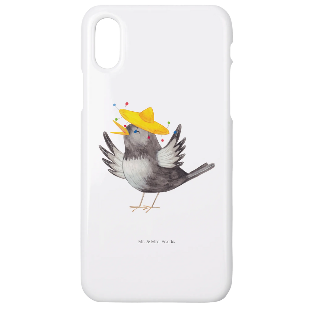 Handyhülle Rabe Sombrero Handyhülle, Handycover, Cover, Handy, Hülle, Iphone 10, Iphone X, Tiermotive, Gute Laune, lustige Sprüche, Tiere, Rabe, Vogel, Vögel, Spruch positiv, fröhlich sein, glücklich sein, Glück Spruch, froh, Elster, Motivation