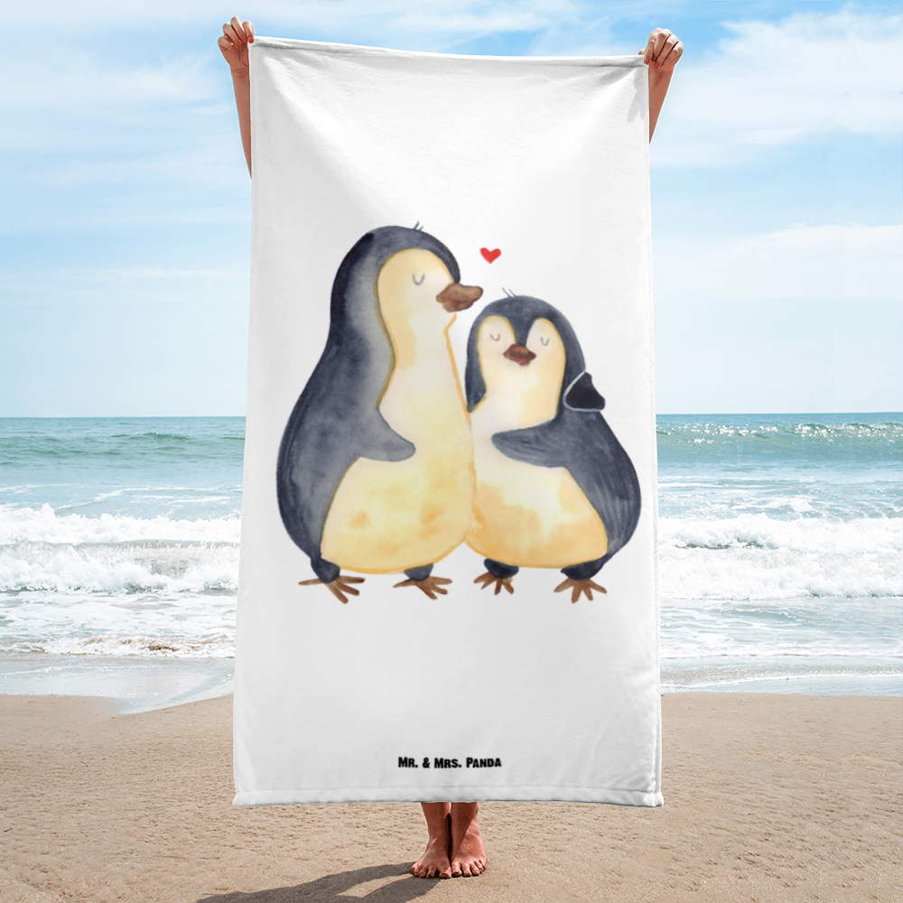 XL Badehandtuch Pinguin umarmen Handtuch, Badetuch, Duschtuch, Strandtuch, Saunatuch, Pinguin, Liebe, Liebespaar, Liebesbeweis, Liebesgeschenk, Verlobung, Jahrestag, Hochzeitstag, Hochzeit, Hochzeitsgeschenk