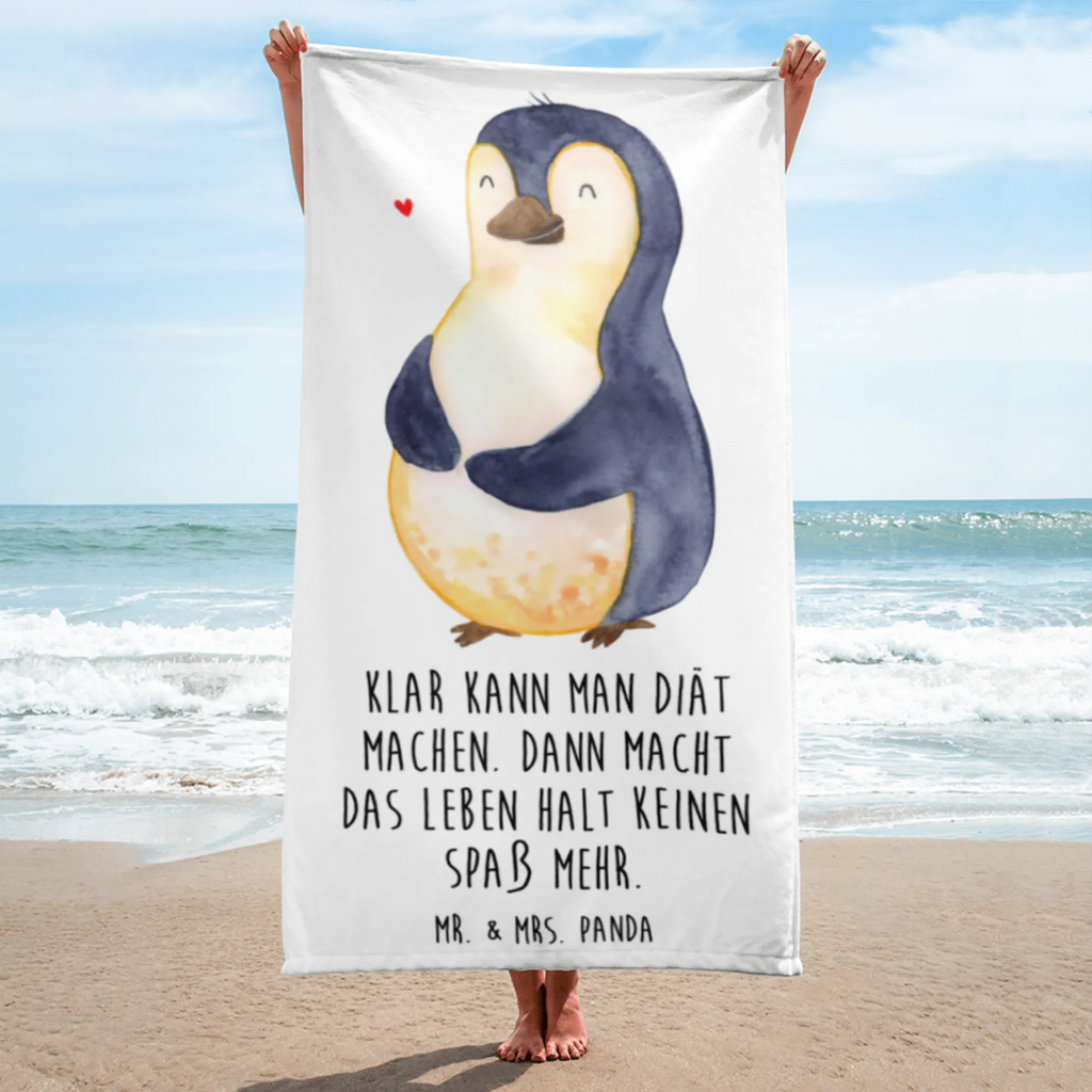 XL Badehandtuch Pinguin Diät Handtuch, Badetuch, Duschtuch, Strandtuch, Saunatuch, Pinguin, Pinguine, Diät, Abnehmen, Abspecken, Gewicht, Motivation, Selbstliebe, Körperliebe, Selbstrespekt