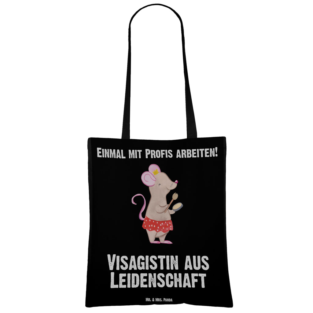 Tragetasche Visagistin aus Leidenschaft Beuteltasche, Beutel, Einkaufstasche, Jutebeutel, Stoffbeutel, Tasche, Shopper, Umhängetasche, Strandtasche, Schultertasche, Stofftasche, Tragetasche, Badetasche, Jutetasche, Einkaufstüte, Laptoptasche, Beruf, Ausbildung, Jubiläum, Abschied, Rente, Kollege, Kollegin, Geschenk, Schenken, Arbeitskollege, Mitarbeiter, Firma, Danke, Dankeschön, Kosmetikerin, Make Up Artist, Maskenbildnerin, Visagistin, Beauty Salon, Kosmetikstudio, Eröffnung