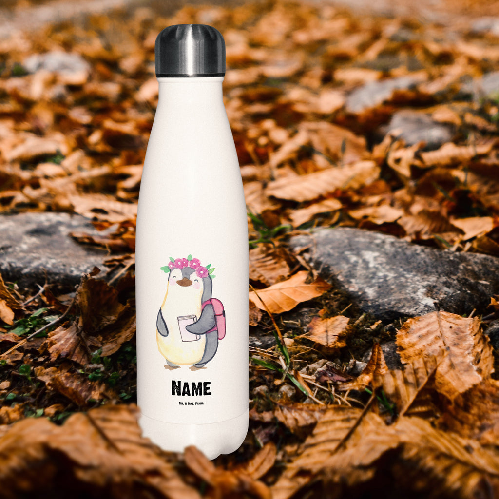 Personalisierte Thermosflasche Studentin mit Herz Personalisierte Isolierflasche, Personalisierte Thermoflasche, Personalisierte Trinkflasche, Trinkflasche Mit Namen, Wunschname, Bedrucken, Namensflasche, Beruf, Ausbildung, Jubiläum, Abschied, Rente, Kollege, Kollegin, Geschenk, Schenken, Arbeitskollege, Mitarbeiter, Firma, Danke, Dankeschön